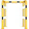 Anti-nudge hoop | double hoop | steel tube  76 mm | yellow / black | total width: 1000 mm | height above ground: 1150 mm | to be fixed by plugs
